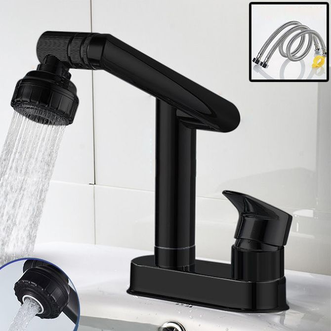 Modern Style Vessel Faucet Copper Knob Handle Low Arc Retractable Vessel Faucet Clearhalo 'Bathroom Remodel & Bathroom Fixtures' 'Bathroom Sink Faucets' 'Bathroom Sinks & Faucet Components' 'bathroom_sink_faucets' 'Home Improvement' 'home_improvement' 'home_improvement_bathroom_sink_faucets' 1200x1200_a4852e07-6ffe-4caa-9aa4-21c6230bd34b