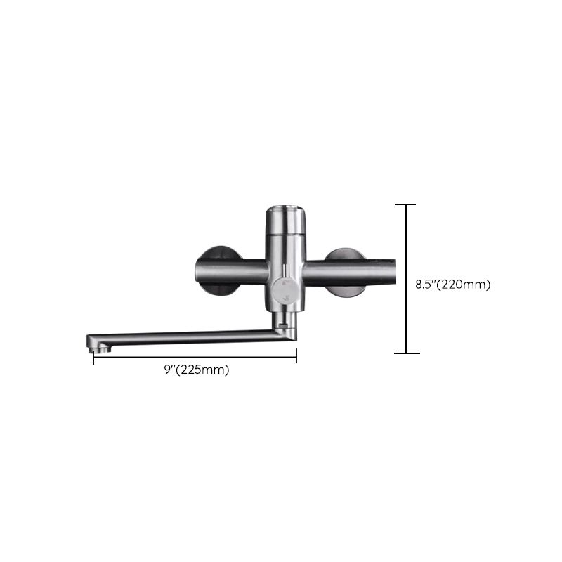 Wall Mounted Metal Tub Filler Low Arc Swivel Bathroom Faucet Clearhalo 'Bathroom Remodel & Bathroom Fixtures' 'Bathtub Faucets' 'bathtub_faucets' 'Home Improvement' 'home_improvement' 'home_improvement_bathtub_faucets' 1200x1200_a493defa-de4f-45ff-8531-39b91a7b09f9