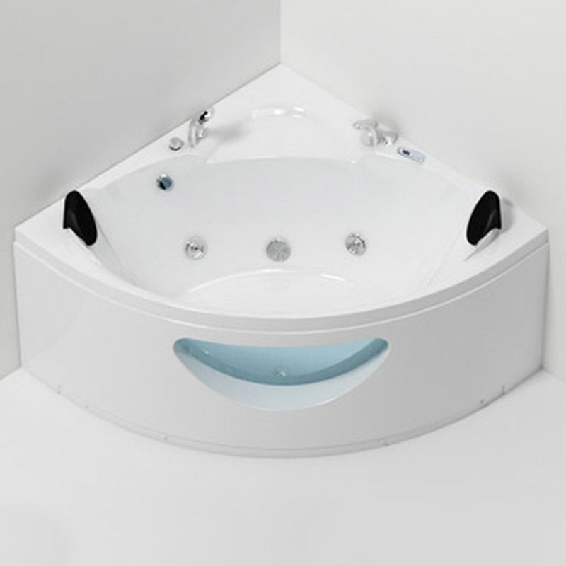 Contemporary Acrylic Corner Bath Tub White Tub with Internal Drain Clearhalo 'Bathroom Remodel & Bathroom Fixtures' 'Bathtubs' 'Home Improvement' 'home_improvement' 'home_improvement_bathtubs' 'Showers & Bathtubs' 1200x1200_a4a481d1-6aca-47ce-8969-408f24c767c8