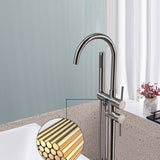 Modern Floor Mounted Metal Freestanding Tub Filler Freestanding High Arc Tub Filler Trim Clearhalo 'Bathroom Remodel & Bathroom Fixtures' 'Bathtub Faucets' 'bathtub_faucets' 'Home Improvement' 'home_improvement' 'home_improvement_bathtub_faucets' 1200x1200_a4d437be-d5a4-4c68-b5c4-efdbcff8cfc6