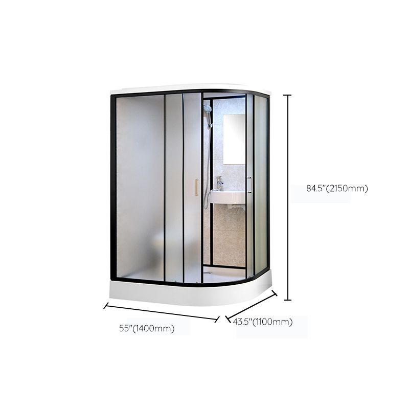 One Piece Tempered Glass Single Sliding Shower Enclosure White Frame Shower Enclosure Clearhalo 'Bathroom Remodel & Bathroom Fixtures' 'Home Improvement' 'home_improvement' 'home_improvement_shower_stalls_enclosures' 'Shower Stalls & Enclosures' 'shower_stalls_enclosures' 'Showers & Bathtubs' 1200x1200_a4d451d6-4cf1-4e15-ab03-d32949ef1b8d