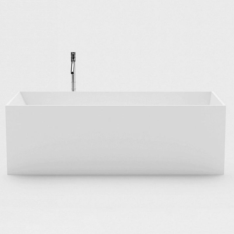 Modern Freestanding Bathtub Stone Rectangle White Soaking Bath Tub Clearhalo 'Bathroom Remodel & Bathroom Fixtures' 'Bathtubs' 'Home Improvement' 'home_improvement' 'home_improvement_bathtubs' 'Showers & Bathtubs' 1200x1200_a4d7f720-e7b2-4077-a8db-bf5ab0a39b38