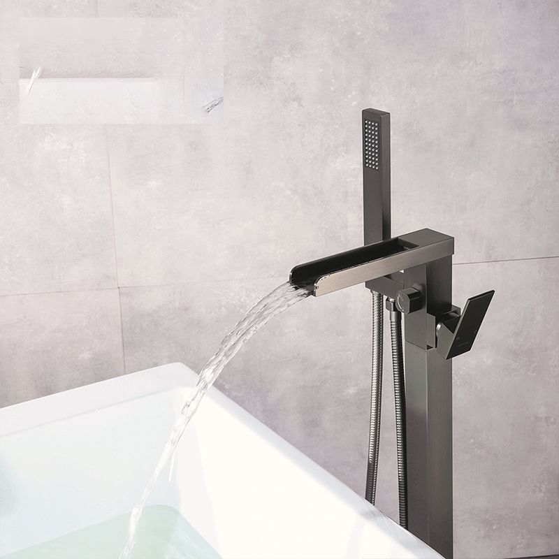 Modern Bathroom Faucet Floor Standing Handheld Shower Head Faucet Clearhalo 'Bathroom Remodel & Bathroom Fixtures' 'Bathtub Faucets' 'bathtub_faucets' 'Home Improvement' 'home_improvement' 'home_improvement_bathtub_faucets' 1200x1200_a4fc3824-e163-49fb-bdec-bbedcef66357