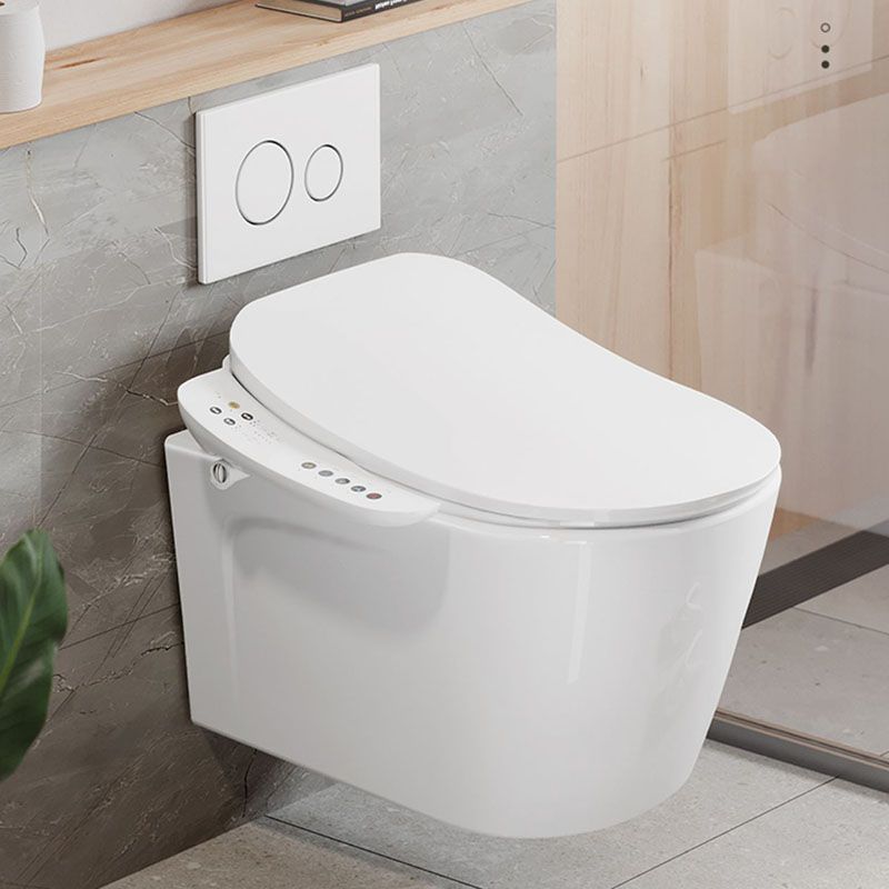 Electronic Elongated Toilet Vitreous China Wall Mounted Bidet Soft Closing Seat Clearhalo 'Bathroom Remodel & Bathroom Fixtures' 'Bidets' 'Home Improvement' 'home_improvement' 'home_improvement_bidets' 'Toilets & Bidets' 1200x1200_a50431b9-f444-4b3b-8d76-be7e91e20c48