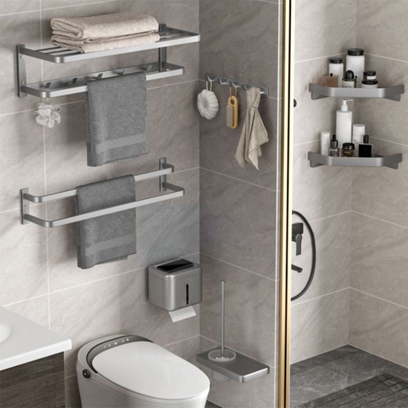 Set di accessori per il bagno moderno grigio, portasciugamani, porta carta,  kit di accessori per il bagno - Clearhalo