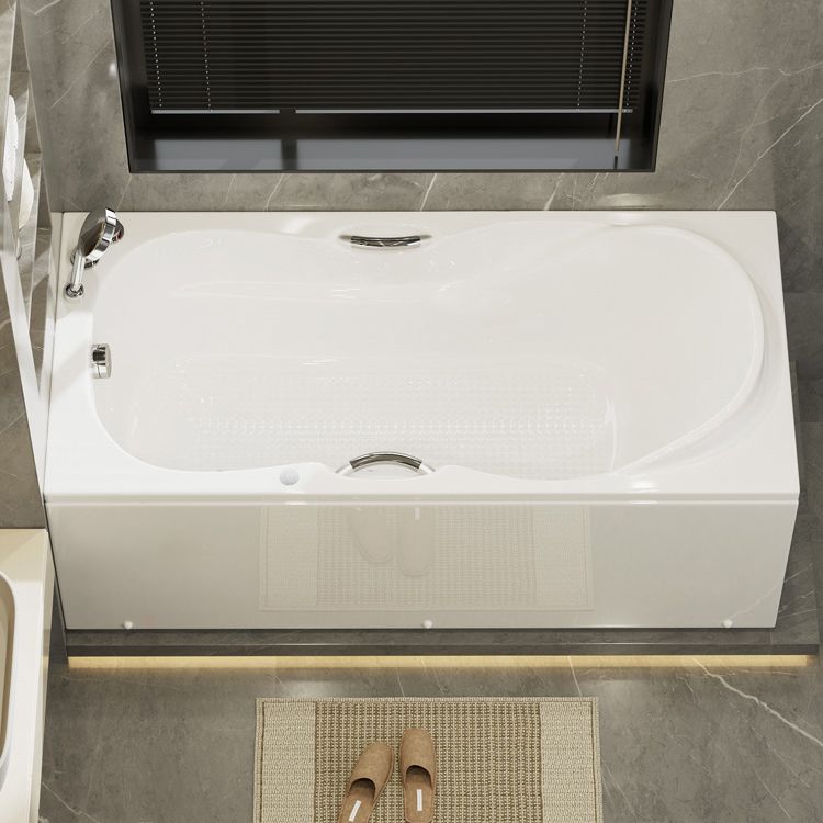 Rectangular Bath Soaking Back to Wall Bathtub in White (Board not Included) Clearhalo 'Bathroom Remodel & Bathroom Fixtures' 'Bathtubs' 'Home Improvement' 'home_improvement' 'home_improvement_bathtubs' 'Showers & Bathtubs' 1200x1200_a5619f49-3de3-439c-b2ad-589c474d6073