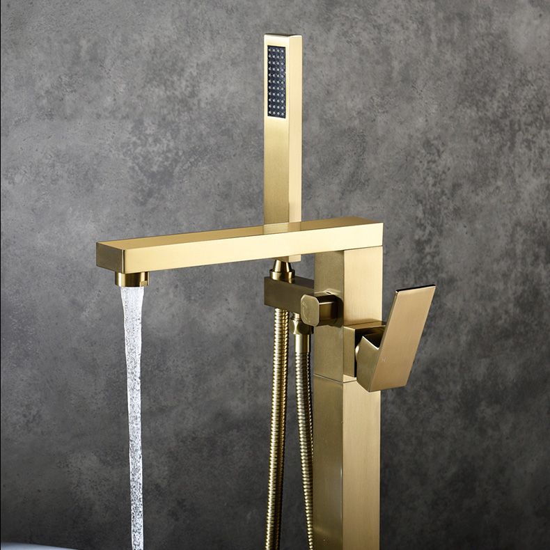 Modern Freestanding Tub Faucet Copper One Handle Floor Mounted Freestanding Bathtub Faucet Clearhalo 'Bathroom Remodel & Bathroom Fixtures' 'Bathtub Faucets' 'bathtub_faucets' 'Home Improvement' 'home_improvement' 'home_improvement_bathtub_faucets' 1200x1200_a56b4838-f94b-47d4-8905-4334c99c7f9f