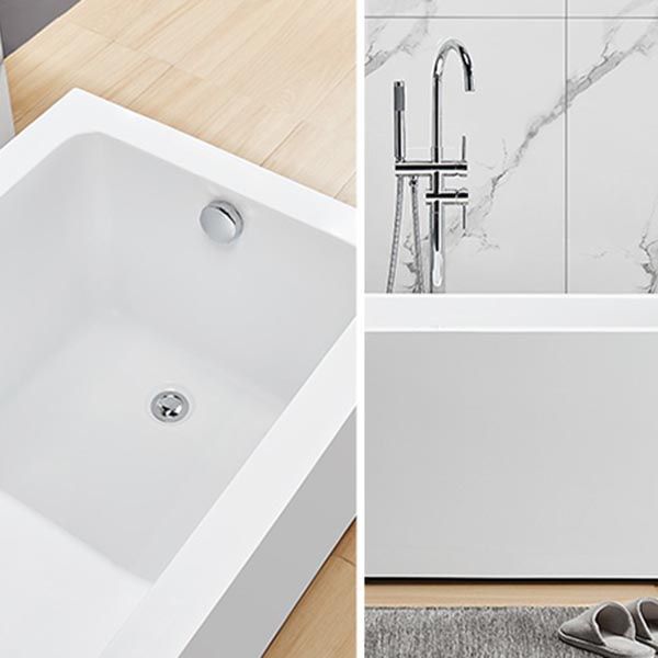 Modern Freestanding Rectangular Bath Tub Acrylic Home Bathtub in White Clearhalo 'Bathroom Remodel & Bathroom Fixtures' 'Bathtubs' 'Home Improvement' 'home_improvement' 'home_improvement_bathtubs' 'Showers & Bathtubs' 1200x1200_a5750efd-32fc-4c05-8857-1f444b922bf8