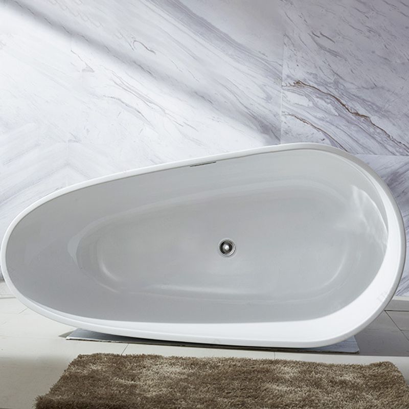 Modern Soaking Bathtub Oval with Drain Acrylic Freestanding Bath Tub Clearhalo 'Bathroom Remodel & Bathroom Fixtures' 'Bathtubs' 'Home Improvement' 'home_improvement' 'home_improvement_bathtubs' 'Showers & Bathtubs' 1200x1200_a59d0e37-2822-44a5-a172-296f61d982ec