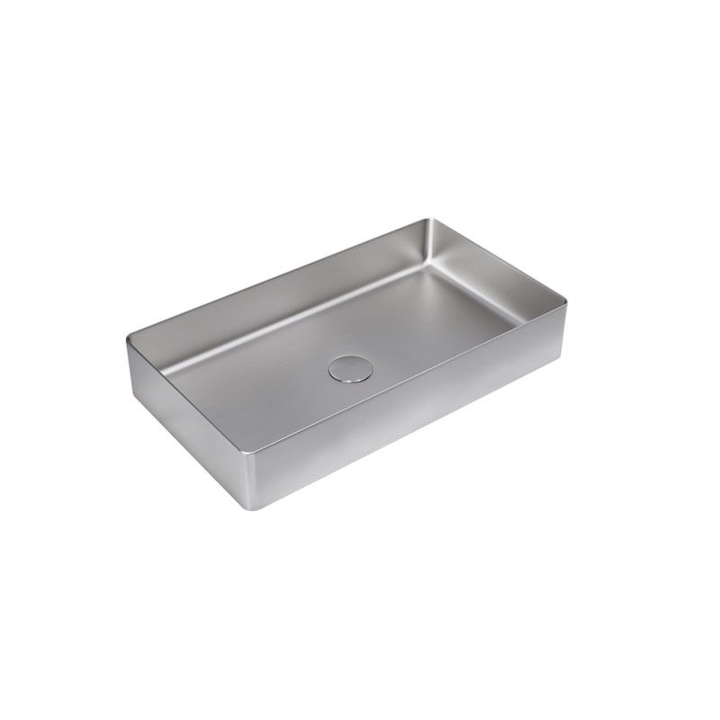 Contemporary Bathroom Sink Metal Rectangular Vessel Bathroom Sink with Pop-Up Drain Clearhalo 'Bathroom Remodel & Bathroom Fixtures' 'Bathroom Sinks & Faucet Components' 'Bathroom Sinks' 'bathroom_sink' 'Home Improvement' 'home_improvement' 'home_improvement_bathroom_sink' 1200x1200_a59d1cad-1c9a-4452-b359-fa175df9b997