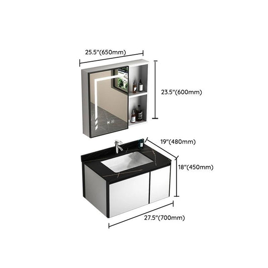 Modern Vanity Set Metal Frame Wall-Mounted with Soft Close Door Clearhalo 'Bathroom Remodel & Bathroom Fixtures' 'Bathroom Vanities' 'bathroom_vanities' 'Home Improvement' 'home_improvement' 'home_improvement_bathroom_vanities' 1200x1200_a5b48ce9-9770-4879-af4d-f1b0bf5a6bab