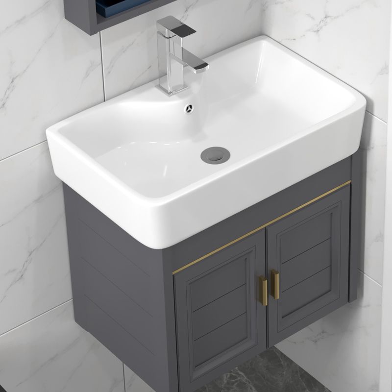 Glam Metal Base Vanity Set Single-Sink Rectangular Wall Mount Vanity Set Clearhalo 'Bathroom Remodel & Bathroom Fixtures' 'Bathroom Vanities' 'bathroom_vanities' 'Home Improvement' 'home_improvement' 'home_improvement_bathroom_vanities' 1200x1200_a5c6d767-3713-43b2-9489-a9a16e83021b