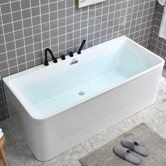 Modern Rectangular Bath Acrylic Center-Front Freestanding Bathtub Clearhalo 'Bathroom Remodel & Bathroom Fixtures' 'Bathtubs' 'Home Improvement' 'home_improvement' 'home_improvement_bathtubs' 'Showers & Bathtubs' 1200x1200_a5d8bb0d-f73a-445e-beb3-a77b6c1c106a