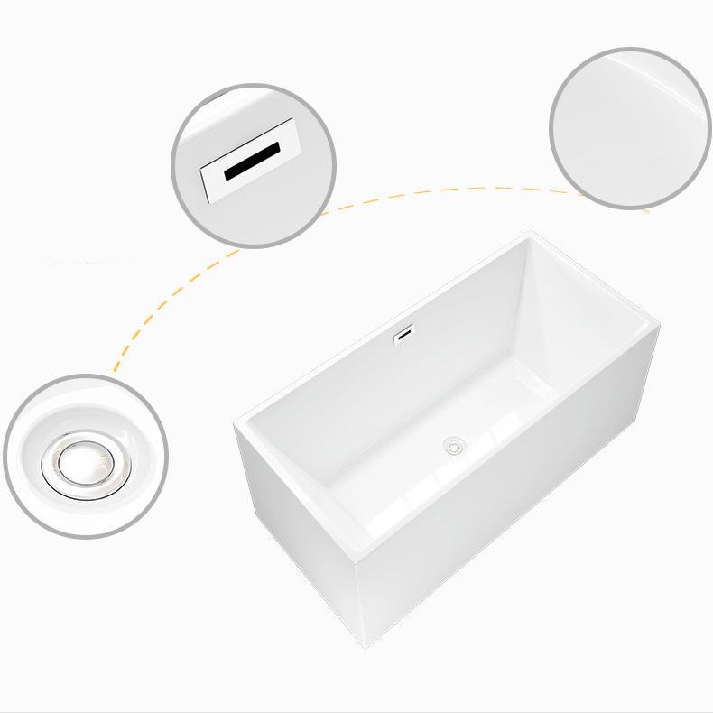 Modern Rectangular Bathtub with Internal Drain White Acrylic Soaking Tub Clearhalo 'Bathroom Remodel & Bathroom Fixtures' 'Bathtubs' 'Home Improvement' 'home_improvement' 'home_improvement_bathtubs' 'Showers & Bathtubs' 1200x1200_a605a50b-5f30-4116-af90-cf45f5b94966