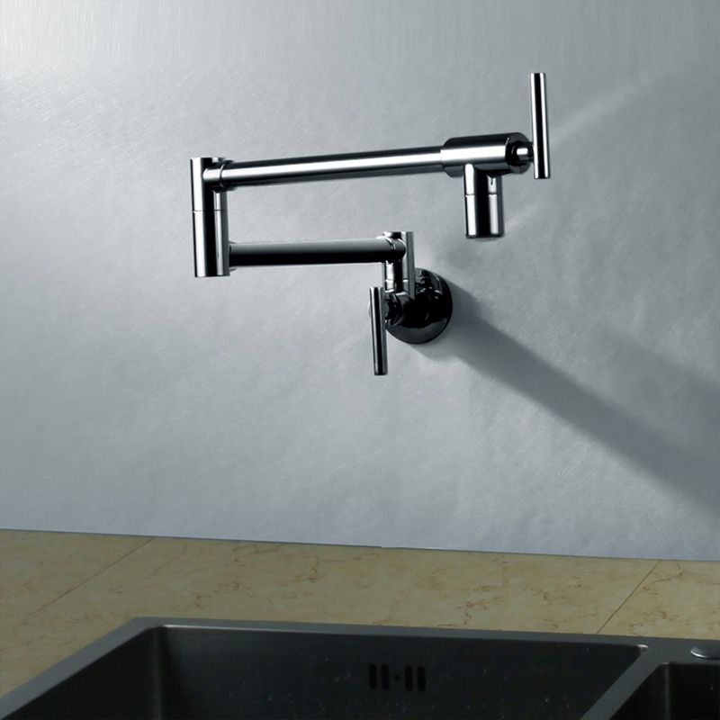 1-Handle Vanity Sink Faucet 1-Hole Foldable Wall Mounted Bathroom Faucet Clearhalo 'Bathroom Remodel & Bathroom Fixtures' 'Bathroom Sink Faucets' 'Bathroom Sinks & Faucet Components' 'bathroom_sink_faucets' 'Home Improvement' 'home_improvement' 'home_improvement_bathroom_sink_faucets' 1200x1200_a6196c82-d094-46ee-843a-71bed552661c