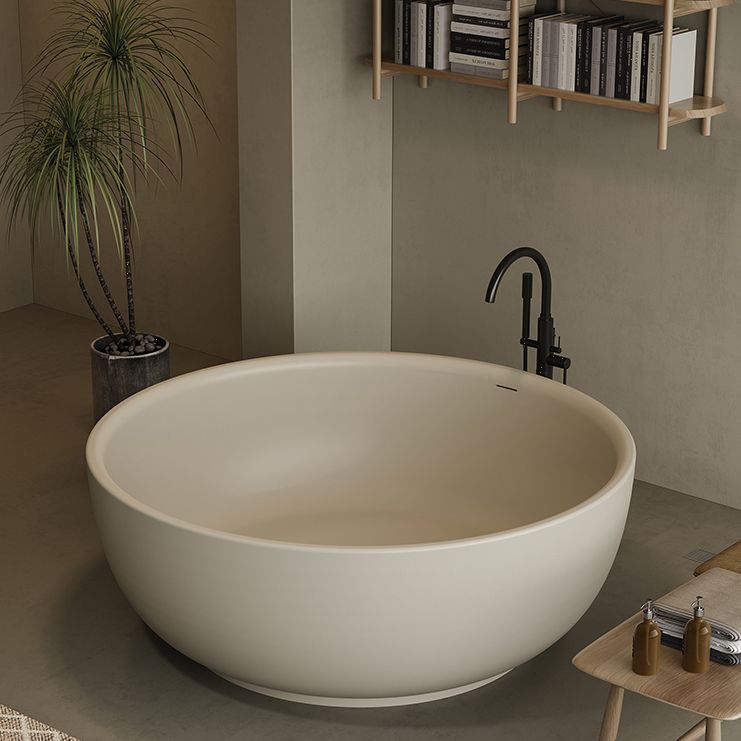 Antique Finish Soaking Bathtub Round Stand Alone Modern Bath Tub Clearhalo 'Bathroom Remodel & Bathroom Fixtures' 'Bathtubs' 'Home Improvement' 'home_improvement' 'home_improvement_bathtubs' 'Showers & Bathtubs' 1200x1200_a62c278c-c6cd-495a-b0c6-097b56e00eba