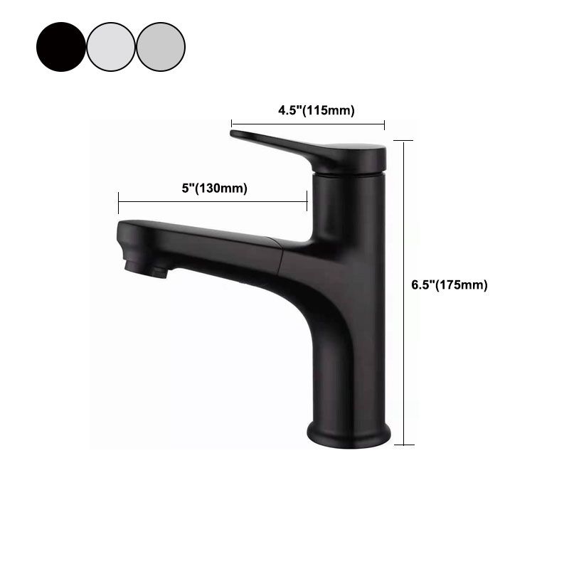 Modern Style Vessel Sink Faucet Lever Handle Copper Retractable Low Arc Vessel Faucet Clearhalo 'bathroom_sink_faucets' 'Conjunta de Baño y Conjunta de Grifo' 'Coronamiento de Baño y Dispositivo de Baño' 'Grifo del lavabo del baño' 'Hogar' 'home_improvement' 'home_improvement_bathroom_sink_faucets' 'Mejoras para el hogar' 1200x1200_a6bb79a4-3b6a-415b-9252-78010db9da5c