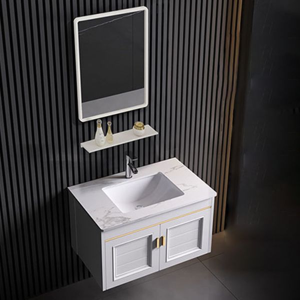 Glam Bathroom Vanity Ceramic Top Mirror Included Wall-Mounted Vanity Sink Clearhalo 'Bathroom Remodel & Bathroom Fixtures' 'Bathroom Vanities' 'bathroom_vanities' 'Home Improvement' 'home_improvement' 'home_improvement_bathroom_vanities' 1200x1200_a6c0dd64-401d-4925-837e-d6c142e29cae