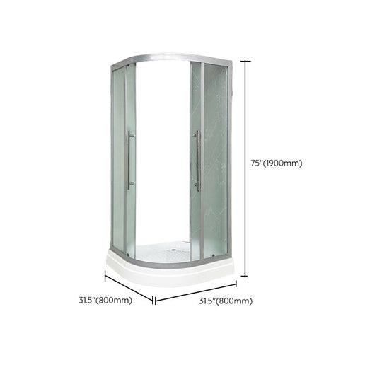 Double Sliding Rounded Shower Stall Frosted Tempered Glass Shower Kit Clearhalo 'Bathroom Remodel & Bathroom Fixtures' 'Home Improvement' 'home_improvement' 'home_improvement_shower_stalls_enclosures' 'Shower Stalls & Enclosures' 'shower_stalls_enclosures' 'Showers & Bathtubs' 1200x1200_a6c87280-8140-4de6-b319-d5bbec6bf2a9