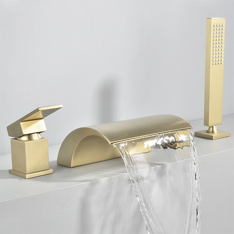 Contemporary Bath Faucet Trim Metal Deck Mounted Bathroom Faucet Clearhalo 'Bathroom Remodel & Bathroom Fixtures' 'Bathtub Faucets' 'bathtub_faucets' 'Home Improvement' 'home_improvement' 'home_improvement_bathtub_faucets' 1200x1200_a6d0ccaa-d4d5-4b3e-9012-1b8188b909e0