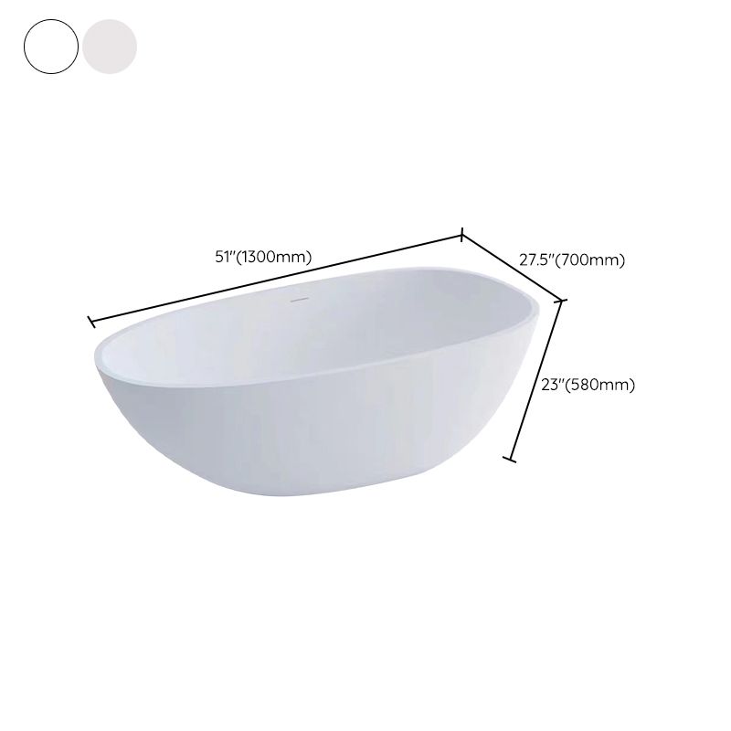 Modern Stone Oval Bath Freestanding Soaking Bathtub in White Clearhalo 'Bathroom Remodel & Bathroom Fixtures' 'Bathtubs' 'Home Improvement' 'home_improvement' 'home_improvement_bathtubs' 'Showers & Bathtubs' 1200x1200_a6fa819c-4efb-4edb-a9e0-d7ff66b387d0