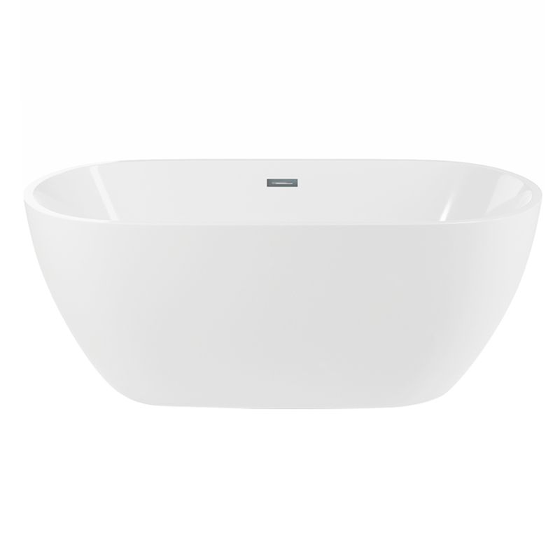 White Oval Bathtub with Drain Acrylic Soaking Freestanding Tub Clearhalo 'Bathroom Remodel & Bathroom Fixtures' 'Bathtubs' 'Home Improvement' 'home_improvement' 'home_improvement_bathtubs' 'Showers & Bathtubs' 1200x1200_a72aa962-876b-41f2-83f3-688b08a41214