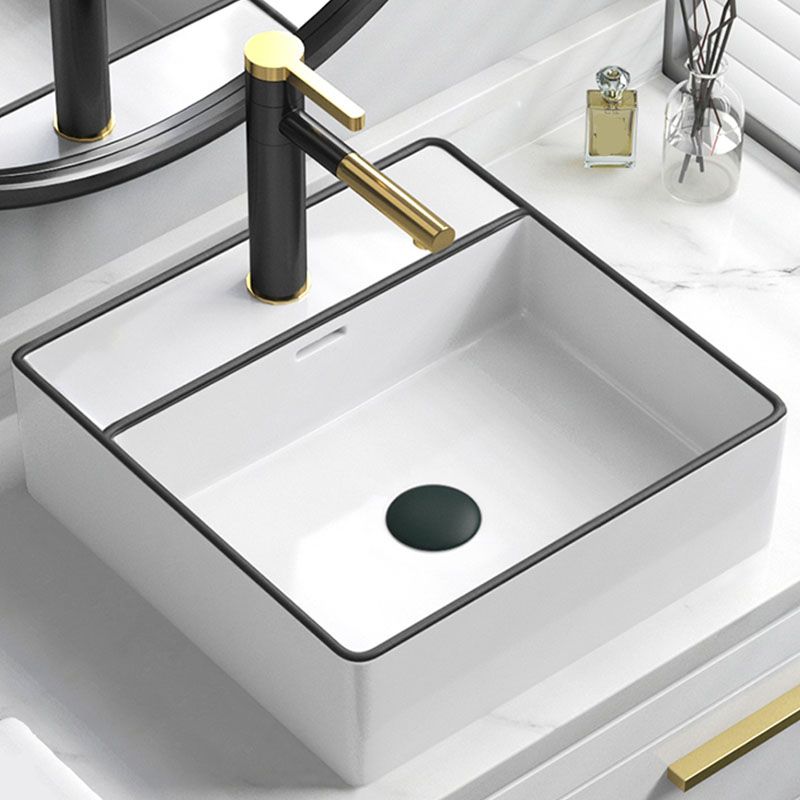 Bathroom Ceramic Sink Rectangular Rod Single Handle Faucet Sink Clearhalo 'Bathroom Remodel & Bathroom Fixtures' 'Bathroom Sinks & Faucet Components' 'Bathroom Sinks' 'bathroom_sink' 'Home Improvement' 'home_improvement' 'home_improvement_bathroom_sink' 1200x1200_a74c32c6-58fb-481a-aeaf-19351d89aa0a