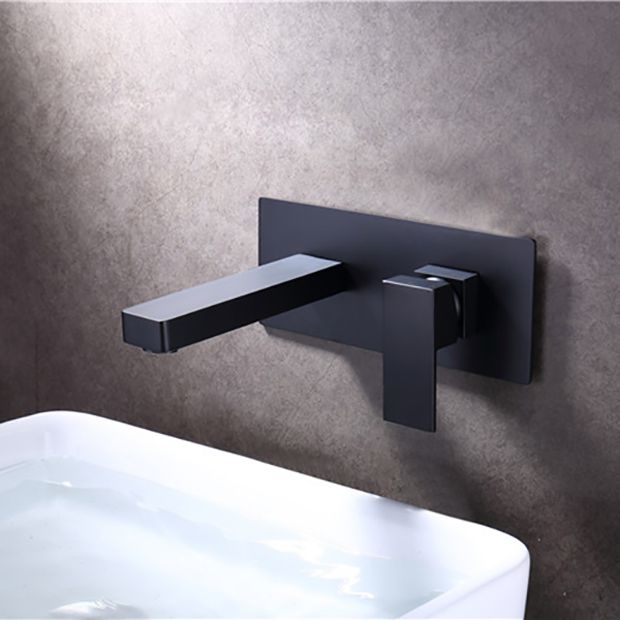 Wall Mounted Sink Faucet Single Lever Handle 2 Holes Bathroom Sink Faucet Clearhalo 'bathroom_sink_faucets' 'Conjuntos de Torneiras de Lavatório e Banheiro' 'home_improvement' 'home_improvement_bathroom_sink_faucets' 'Mobiliário Doméstico' 'Página inicial' 'Renovação e equipamento de casa de banho' 'Torneira para lavatório de banheiro' 1200x1200_a75c3ffb-cd33-442a-95c9-9db33b53f3a5