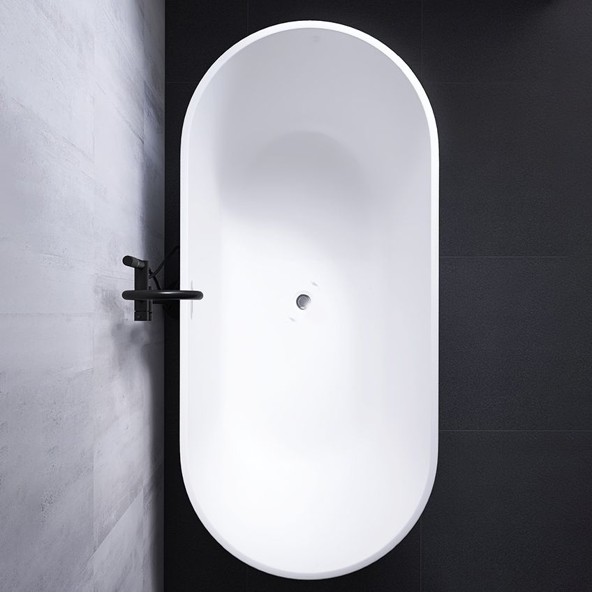 Modern White Stand Alone Bathtub Oval Acrylic Soaking Bathtub without Holes Clearhalo 'Bathroom Remodel & Bathroom Fixtures' 'Bathtubs' 'Home Improvement' 'home_improvement' 'home_improvement_bathtubs' 'Showers & Bathtubs' 1200x1200_a7689de8-0dbe-4b8d-a50a-1e7db30dfed2