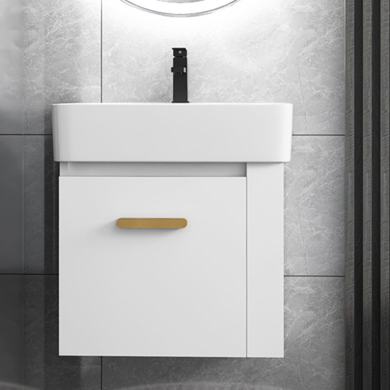 Modern Single Sink Vanity Set Wall Mount White Ceramic Vanity Clearhalo 'Bathroom Remodel & Bathroom Fixtures' 'Bathroom Vanities' 'bathroom_vanities' 'Home Improvement' 'home_improvement' 'home_improvement_bathroom_vanities' 1200x1200_a76c71b7-3840-4cc9-a54e-d39933fe2cc8