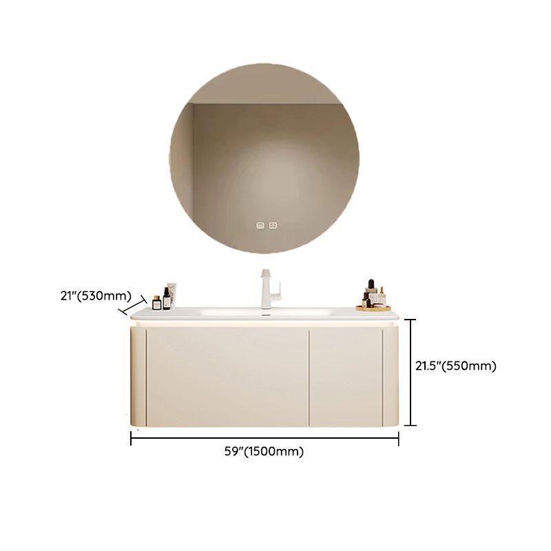 Wall Mount Sink Included Sink Vanity with Faucet Mirror for Bathroom Clearhalo 'Bathroom Remodel & Bathroom Fixtures' 'Bathroom Vanities' 'bathroom_vanities' 'Home Improvement' 'home_improvement' 'home_improvement_bathroom_vanities' 1200x1200_a7846bef-c34d-4dea-ada2-89d11a8629df