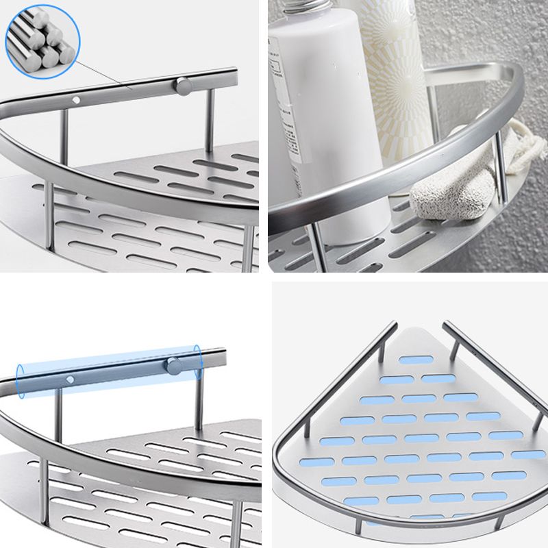 3-Piece Modern Bathroom Accessory Set Aluminum Bath Shelf in Silver Clearhalo 'Bathroom Hardware Sets' 'Bathroom Hardware' 'Bathroom Remodel & Bathroom Fixtures' 'bathroom_hardware_sets' 'Home Improvement' 'home_improvement' 'home_improvement_bathroom_hardware_sets' 1200x1200_a79dc1cd-4be0-4f2b-9339-2737ec3b9607