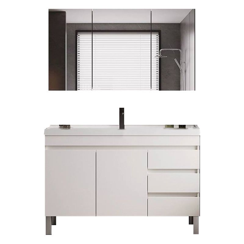 White Modern Wood Rectangular Open Console with Sink Set Faucet Included Clearhalo 'Bathroom Remodel & Bathroom Fixtures' 'Bathroom Vanities' 'bathroom_vanities' 'Home Improvement' 'home_improvement' 'home_improvement_bathroom_vanities' 1200x1200_a79f4501-c70f-4262-a259-6f79099f88c0