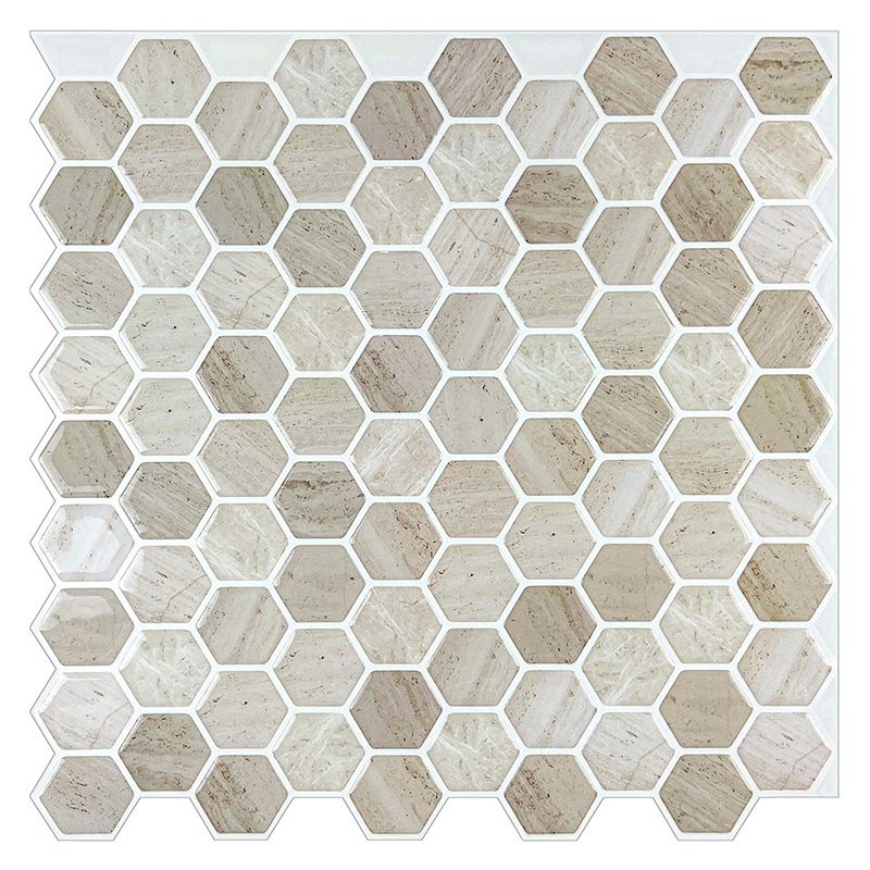 Hexagonal Peel & Stick Tile Stain Resistant Plastic Peel & Stick Tile for Shower Clearhalo 'Flooring 'Home Improvement' 'home_improvement' 'home_improvement_peel_stick_blacksplash' 'Peel & Stick Backsplash Tile' 'peel_stick_blacksplash' 'Walls & Ceilings' Walls and Ceiling' 1200x1200_a7b6c548-2352-442e-91a5-c45c1839ba6e
