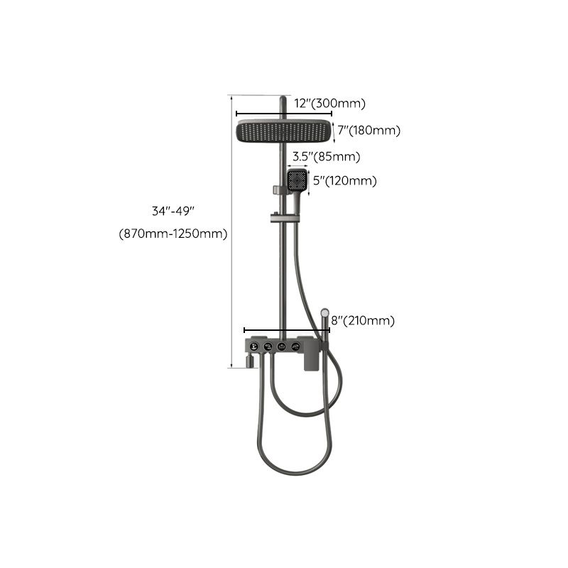 Modern Shower Combo Brass Handheld Shower Head Wall Mounted Shower Set Clearhalo 'Bathroom Remodel & Bathroom Fixtures' 'Home Improvement' 'home_improvement' 'home_improvement_shower_faucets' 'Shower Faucets & Systems' 'shower_faucets' 'Showers & Bathtubs Plumbing' 'Showers & Bathtubs' 1200x1200_a7beb7c1-81ec-43e7-afeb-88154001df4b