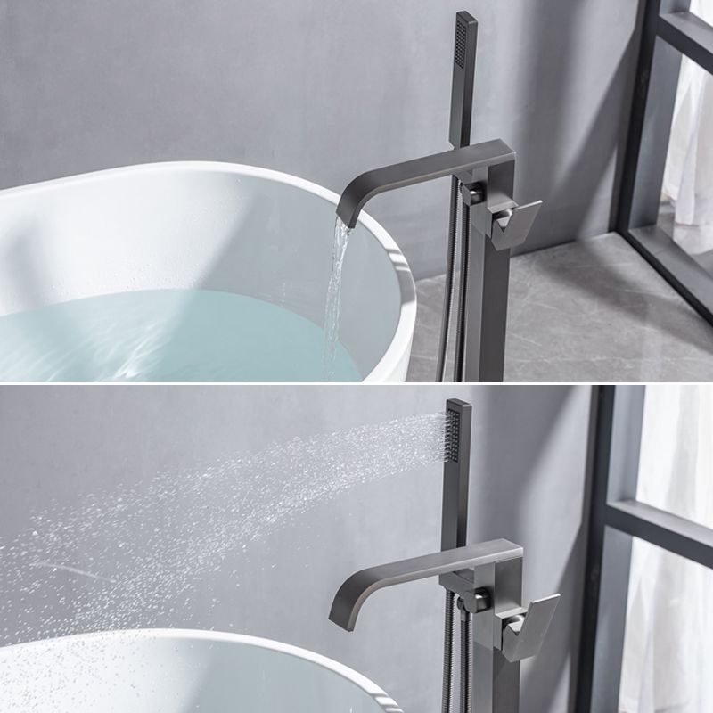 Floor Mounted Metal Freestanding Tub Filler Swivel Freestanding Faucet Clearhalo 'Bathroom Remodel & Bathroom Fixtures' 'Bathtub Faucets' 'bathtub_faucets' 'Home Improvement' 'home_improvement' 'home_improvement_bathtub_faucets' 1200x1200_a7cafc91-66b3-4c48-a0b3-b2a697dc05d5