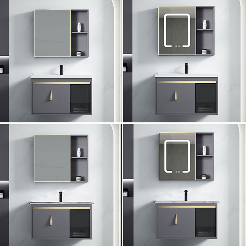 Contemporary Gray Vanity Sink Wall Mounted Bathroom Vanity Cabinet Clearhalo 'Bathroom Remodel & Bathroom Fixtures' 'Bathroom Vanities' 'bathroom_vanities' 'Home Improvement' 'home_improvement' 'home_improvement_bathroom_vanities' 1200x1200_a821ffe1-1d42-430d-bc58-7b2087aef0e1