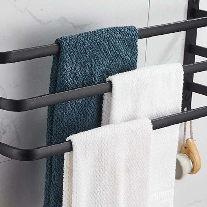 Modern Black Aluminum Bath Hardware Set Towel Bar Bathroom Hardware Clearhalo 'Bathroom Hardware Sets' 'Bathroom Hardware' 'Bathroom Remodel & Bathroom Fixtures' 'bathroom_hardware_sets' 'Home Improvement' 'home_improvement' 'home_improvement_bathroom_hardware_sets' 1200x1200_a823a26b-5e0e-40e1-b8ad-d36a871b5ad0