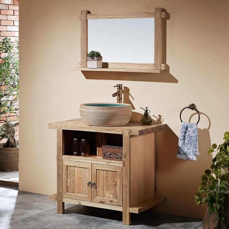 Traditional Wood Bathroom Vanity Set Freestanding Faucet Included Bath Vanity Clearhalo 'Bathroom Remodel & Bathroom Fixtures' 'Bathroom Vanities' 'bathroom_vanities' 'Home Improvement' 'home_improvement' 'home_improvement_bathroom_vanities' 1200x1200_a82cc61f-8c4b-4f14-a17c-045ac10ae5f5