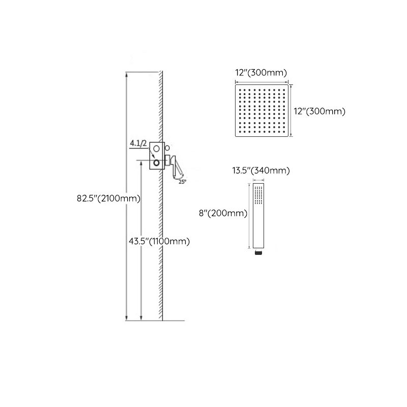 Matte Black Rain Shower System with Hand Shower Square Shower Set Clearhalo 'Bathroom Remodel & Bathroom Fixtures' 'Home Improvement' 'home_improvement' 'home_improvement_shower_faucets' 'Shower Faucets & Systems' 'shower_faucets' 'Showers & Bathtubs Plumbing' 'Showers & Bathtubs' 1200x1200_a867ac59-dd83-42ba-b848-4270beb4a488