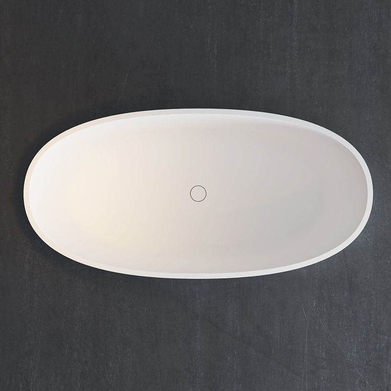 Stone Soaking Bathtub Antique Finish Back to Wall Oval Bath Tub Clearhalo 'Bathroom Remodel & Bathroom Fixtures' 'Bathtubs' 'Home Improvement' 'home_improvement' 'home_improvement_bathtubs' 'Showers & Bathtubs' 1200x1200_a86819f4-9c1b-41c6-a018-4669fd6a9ec8