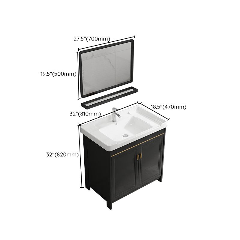 Rectangular Bathroom Vanity Single-Sink Glam Black Freestanding Vanity Set Clearhalo 'Bathroom Remodel & Bathroom Fixtures' 'Bathroom Vanities' 'bathroom_vanities' 'Home Improvement' 'home_improvement' 'home_improvement_bathroom_vanities' 1200x1200_a8930487-3c8f-40f7-9c50-4e2b756f4d65