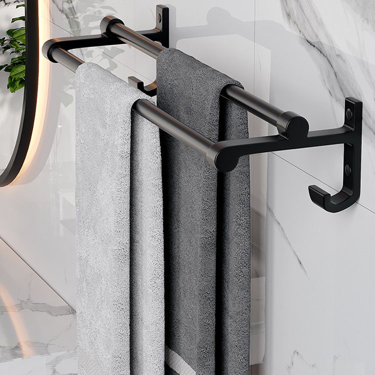 Modern Aluminum Bathroom Accessory Set Matte Black Bath Shelf/Towel Bar/Paper Holder Clearhalo 'Bathroom Hardware Sets' 'Bathroom Hardware' 'Bathroom Remodel & Bathroom Fixtures' 'bathroom_hardware_sets' 'Home Improvement' 'home_improvement' 'home_improvement_bathroom_hardware_sets' 1200x1200_a8b793e6-ffdc-4762-b896-4c25222dcf1f