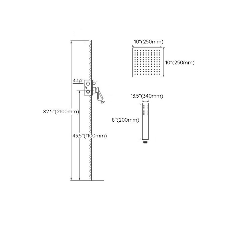 Grey Shower System Lever Handle Temperature Control Square Ceiling Mount Shower Set Clearhalo 'Bathroom Remodel & Bathroom Fixtures' 'Home Improvement' 'home_improvement' 'home_improvement_shower_faucets' 'Shower Faucets & Systems' 'shower_faucets' 'Showers & Bathtubs Plumbing' 'Showers & Bathtubs' 1200x1200_a8c16c83-1f8a-4d7d-b112-ef59818388cd