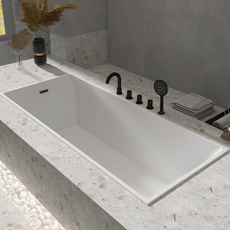 Modern Acrylic Embedded Bathtub Rectangle with Drain Bath Tub and Overflow Hole Clearhalo 'Bathroom Remodel & Bathroom Fixtures' 'Bathtubs' 'Home Improvement' 'home_improvement' 'home_improvement_bathtubs' 'Showers & Bathtubs' 1200x1200_a8cb11b8-bc61-4f3b-aefd-8b12d10b5fc9