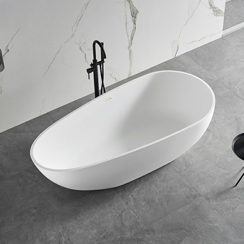 Modern Stone Soaking Bath White Freestanding Bathtub for Bathroom Clearhalo 'Bathroom Remodel & Bathroom Fixtures' 'Bathtubs' 'Home Improvement' 'home_improvement' 'home_improvement_bathtubs' 'Showers & Bathtubs' 1200x1200_a8e73159-e8d6-4ddf-bf08-abe1321d0031