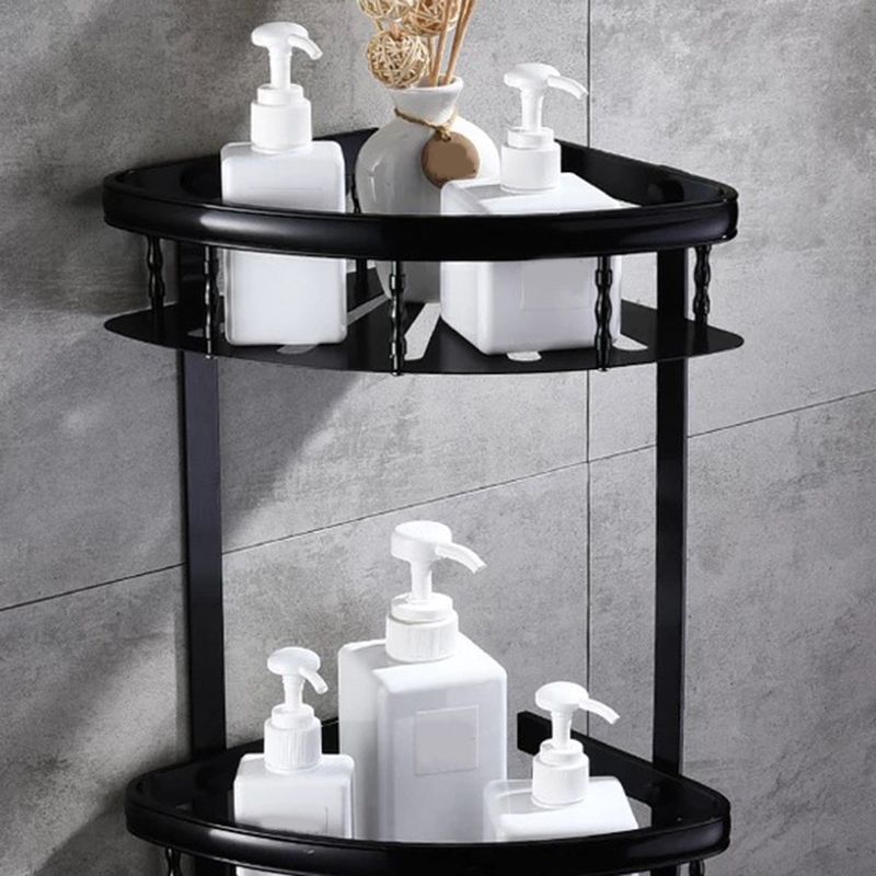 Modern 5/6-Piece Bathroom Accessory Set with Bath Shelf/Robe Hooks/Towel Bar Clearhalo 'Bathroom Hardware Sets' 'Bathroom Hardware' 'Bathroom Remodel & Bathroom Fixtures' 'bathroom_hardware_sets' 'Home Improvement' 'home_improvement' 'home_improvement_bathroom_hardware_sets' 1200x1200_a8ea4952-2c1f-4c74-b335-49deac3d0401