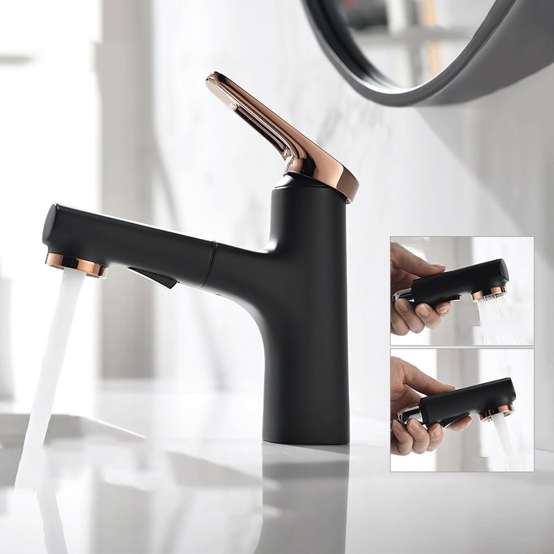 Contemporary Copper Vessel Faucet Lever Handles Retractable Low Arc Vessel Faucet Clearhalo 'Bathroom Remodel & Bathroom Fixtures' 'Bathroom Sink Faucets' 'Bathroom Sinks & Faucet Components' 'bathroom_sink_faucets' 'Home Improvement' 'home_improvement' 'home_improvement_bathroom_sink_faucets' 1200x1200_a9081db3-3117-4030-ac86-e9b55110100e