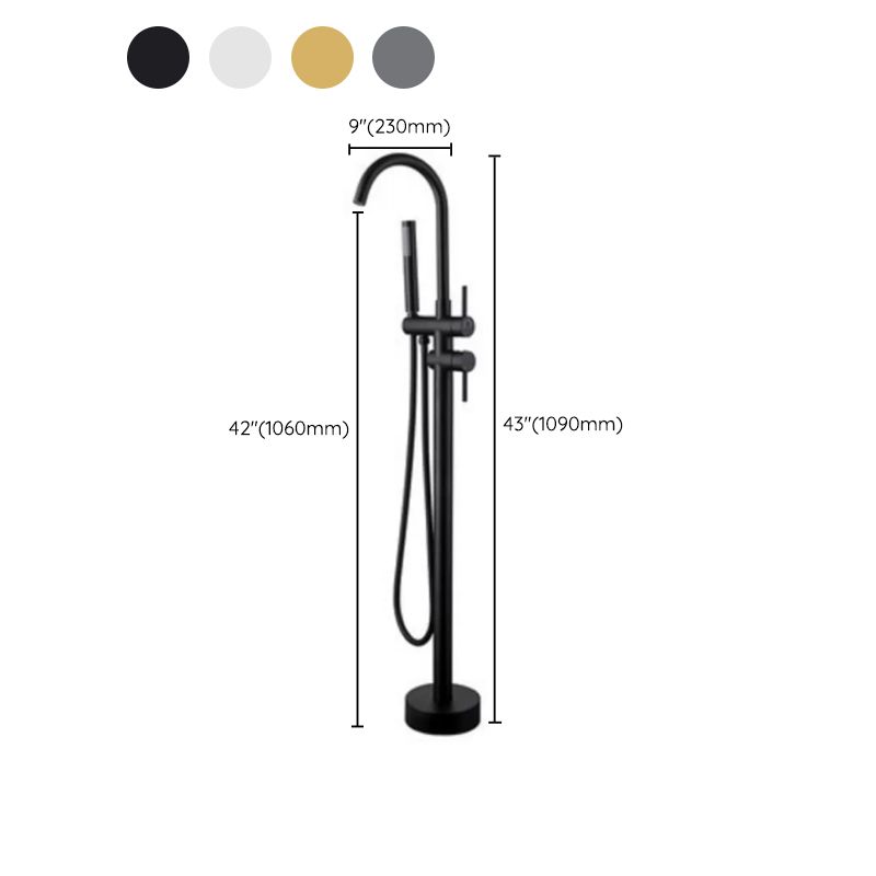 Floor Mounted Metal Freestanding Tub Filler 1 Handle Freestanding Bathtub Faucet Clearhalo 'Bathroom Remodel & Bathroom Fixtures' 'Bathtub Faucets' 'bathtub_faucets' 'Home Improvement' 'home_improvement' 'home_improvement_bathtub_faucets' 1200x1200_a918f06d-449c-46b0-a0a2-22a47c9f18da