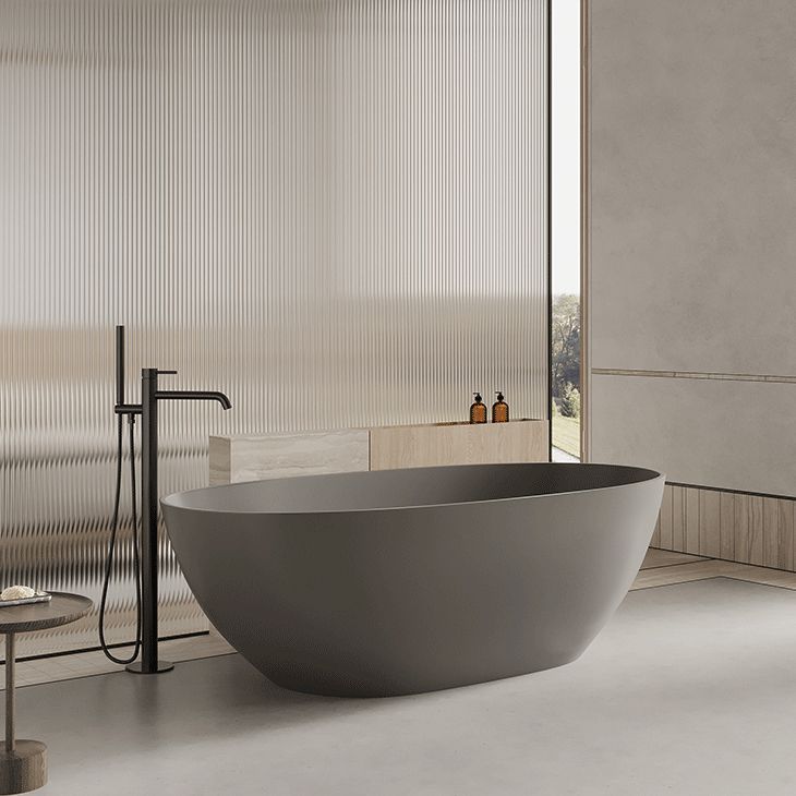 Soaking Antique Finish Bathtub Stand Alone Modern Oval Bath Tub Clearhalo 'Bathroom Remodel & Bathroom Fixtures' 'Bathtubs' 'Home Improvement' 'home_improvement' 'home_improvement_bathtubs' 'Showers & Bathtubs' 1200x1200_a91b485b-05b0-4246-8b71-f1c192102b39